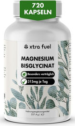 XTRA FUEL Magnesium Bisglycinat Kapseln Vegan für Sportler 1000 mg 240 Stück – Bild 1 von 1