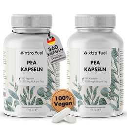 XTRA FUEL PEA Kapseln mit mikronisiertem Palmitoylethanolamid 266 mg vegan und ohne Zusatzstoffe 360 Kapseln – Bild 1 von 1