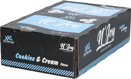 XXL Nutrition N'Joy Proteinriegel Cookies & Cream zuckerfrei – Bild 1 von 2