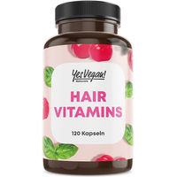 Produktbild von Yes Vegan Hair Vitamins Zink Biotin Selen Kombination Kapseln 120 Stück vegan glutenfrei ohne Gelatine für Erwachsene