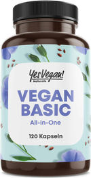 Yes Vegan Naturals Basic Multivitamin A-Z mit Vitamin B12, D3, Zink, Eisen und Omega 3 Kapseln vegan – Bild 1 von 4