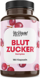 Yes Vegan Naturals Blutzucker Komplex mit Myo-Inositol, Zimt, B-Vitaminen, Zink und Chrom, 180 Kapseln, vegan und zuckerfrei – Bild 1 von 1
