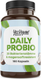 Yes Vegan Naturals Daily Probio Darm Kapseln mit 20 Milchsäurebakterien-Stämmen, magensaftresistent, vegan, 180 Kapseln – Bild 1 von 1