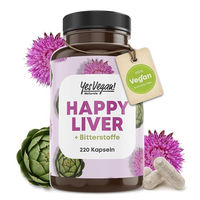 Produktbild von Yes Vegan Naturals Leber Komplex mit Mariendistel, Artischocke, Löwenzahn und Cholin, vegan, 220 Kapseln