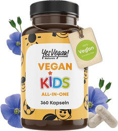 Yes Vegan Naturals Multivitamin Kapseln für Kinder vegan zuckerfrei ohne Zusatzstoffe 360 Kapseln – Bild 1 von 1