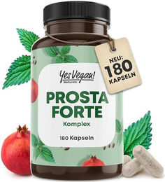Yes Vegan Naturals Prosta Forte Kräuter-Komplex Kapseln vegan mit Kürbiskern, Brennnessel und Selen 180 Kapseln – Bild 1 von 3