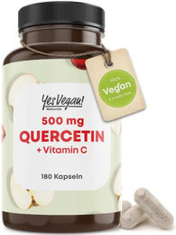 Yes Vegan Naturals Quercetin 500 mg mit Vitamin C und Bioflavonoiden, 180 Kapseln, vegan, ohne Zusatzstoffe – Bild 1 von 4