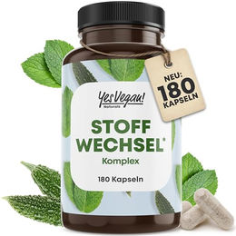 Yes Vegan Naturals Stoffwechsel Kapseln mit Chrom, 180 Kapseln, vegan und ohne Gelatine – Bild 1 von 3