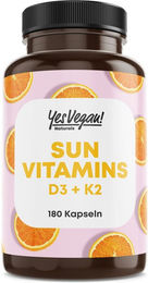Yes Vegan Naturals Vitamin D3 K2 Omega 3 hochdosiert 5000 IE 180 Kapseln vegan ohne Gelatine – Bild 1 von 1