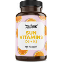 Produktbild von Yes Vegan Naturals Vitamin D3 K2 Omega 3 hochdosiert 5000 IE 180 Kapseln vegan ohne Gelatine
