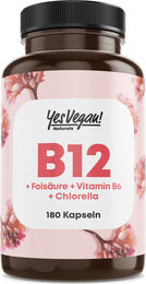 YesVegan Naturals B-Komplex Vitamin B12 und Folsäure Vegan 180 Kapseln 2er Set – Bild 1 von 2