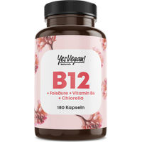 Produktbild von YesVegan Naturals B-Komplex Vitamin B12 und Folsäure Vegan 180 Kapseln 2er Set