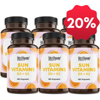 Produktbild von YesVegan Naturals Vitamin D3 K2 Omega 3 mit Leinöl 5000 IE 1080 mg vegan Kapseln 6er Set