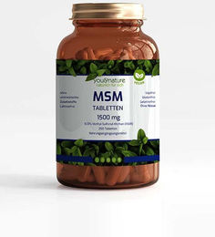 You&Nature MSM Tabletten 1500 mg vegan laktosefrei und glutenfrei 250 Stück – Bild 1 von 2