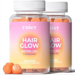 yuicy Hair Glow Biotin Gummies vegan 120 Stück – Bild 1 von 3