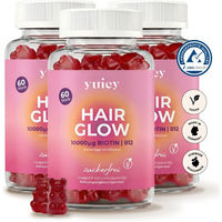Produktbild von yuicy Hair Glow Biotin Haar-Vitamine Gummis vegan und zuckerfrei für Frauen 180 Stück