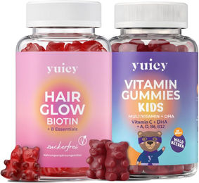 yuicy® Hair Glow & Kids Multivitamin Fruchtgummies vegan 120 Stück – Bild 1 von 2