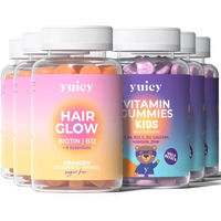 Produktbild von yuicy Hair Glow & Kids Multivitamin Haar-Vitamine vegan Fruchtgummies für Kinder