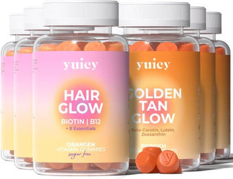 yuicy Hair & Golden Tan Glow Haar-Vitamine Gummis vegan – Bild 1 von 1