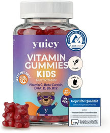 yuicy Kids Gummies Vegan Vitamine für Kinder ohne Gelatine und Zusatzstoffe 60 Stück – Bild 1 von 2