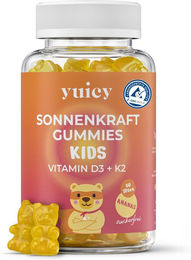 yuicy Kids Sonnenkraft Vitamin D3 + K2 Gummibärchen für Kinder vegan und zuckerfrei – Bild 1 von 2