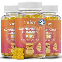 Produktbild von yuicy Kids Sonnenkraft Vitamin D3 + K2 Gummibärchen für Kinder vegan zuckerfrei 180 Stück