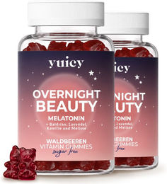 yuicy Overnight Beauty Melatonin Gummibärchen vegan und zuckerfrei 120 Stück – Bild 1 von 3