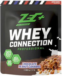 Zec+ Nutrition Whey Connection Professional Whey Protein Pulver Schoko-Erdnuss-Karamell 800g glutenfrei – Bild 1 von 2