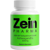 Produktbild von ZeinPharma Ashwagandha Extrakt 500 mg Kapseln 60 Stück vegan bio glutenfrei