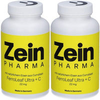 Produktbild von ZeinPharma FerroLeaf Ultra+C Eisen 22 mg Kapseln 120 Stück vegan glutenfrei laktosefrei