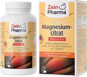 ZeinPharma Magnesium Citrat Kapseln vegetarisch 120 Stück – Bild 1 von 1