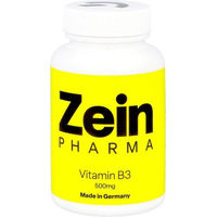 Produktbild von ZeinPharma Vitamin B3 Forte Niacin 500 mg Kapseln 90 Stück vegan glutenfrei laktosefrei