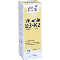 Produktbild von ZeinPharma Vitamin D3 + K2 MK-7 Tropfen 1000 IE mit 20 µg K2 25 ml