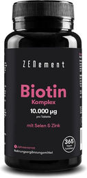 Zenement Biotin Komplex mit Zink und Selen Tabletten vegan glutenfrei laktosefrei 365 Stück – Bild 1 von 4