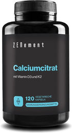 Zenement Calciumcitrat mit Vitamin D3 und K2 vegetarische Kapseln 120 Stück – Bild 1 von 3