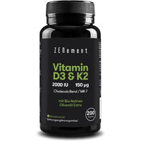 Produktbild von Zenement Vitamin D3 + K2 Kapseln mit 2000 IE und 200 µg Bio-Qualität