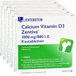Zentiva Calcium Vitamin D3 Lutschtabletten 1000 mg/880 I.E. zuckerhaltig ohne Aspartam – Bild 1 von 1