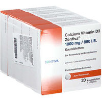 Produktbild von Zentiva Calcium Vitamin D3 Lutschtabletten für Senioren mit 1000 mg Calcium und 880 IE Vitamin D3