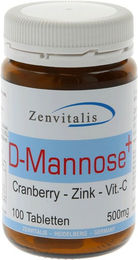 Zenvitalis D-Mannose plus Cranberry mit Zink und Vitamin C Tabletten vegan laktosefrei glutenfrei 100 Stück – Bild 1 von 2