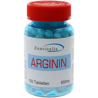 Produktbild von Zenvitalis L-Arginin 600mg mit Zink, Vitamin E und Folsäure, 150 Tabletten, vegan, laktosefrei und glutenfrei