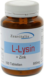 Zenvitalis L-Lysin und Zink Tabletten vegan laktosefrei glutenfrei 100 Stück – Bild 1 von 1