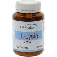 Produktbild von Zenvitalis L-Lysin und Zink Tabletten vegan laktosefrei glutenfrei 100 Stück