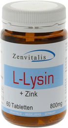 Zenvitalis L-Lysin und Zink Tabletten vegan laktosefrei glutenfrei 60 Stück – Bild 1 von 1