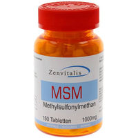Produktbild von Zenvitalis MSM Tabletten mit 1000 mg Methylsulfonylmethan vegan laktosefrei glutenfrei 150 Stück