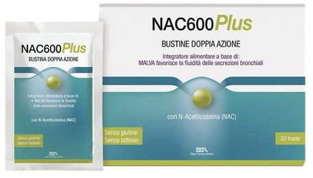 Zeta Farmaceutici NAC600 PLUS Pulver mit Ascorbinsäure gluten- und laktosefrei für Erwachsene und Kinder 20 Beutel – Bild 1 von 1