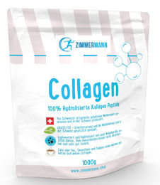 Zimmermann Collagen Pulver 1000g Bioaktives Kollagen Hydrolysat Typ I und III aus Rind fettfrei und zuckerfrei – Bild 1 von 4