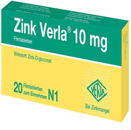 Zink Verla 10 mg Gluconat Filmtabletten 20 Stück glutenfrei und laktosefrei – Bild 1 von 1
