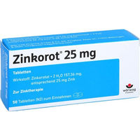 Produktbild von Zinkorot Wörwag Pharma Zink 25 mg Tabletten 50 Stück vegan glutenfrei laktosefrei