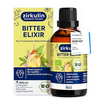 Produktbild von Zirkulin Bitter-Elixir Bio Bittertropfen mit Kräuter-Komplex aus 11 Kräutern 100 ml vegan und zuckerfrei