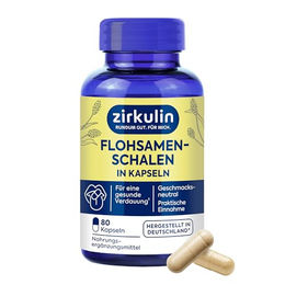 Zirkulin Flohsamenschalen Kapseln vegan und glutenfrei 80 Stück – Bild 1 von 6
